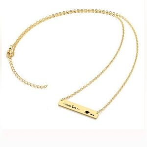 Mama Bear stainless steel necklace and chain. Adjustable chain.  Gold